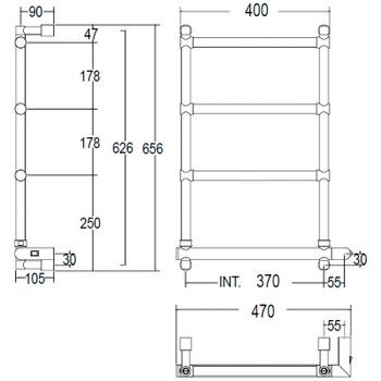 Электрический полотенцесушитель Margaroli Sole 542-4 BOX 5423704CRNB Хром — фото 3, Электрические полотенцесушители