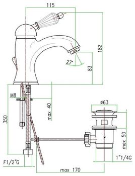 Смеситель для раковины Fiore Imperiale 82CR5221 Хром — фото 2, Смесители для раковины