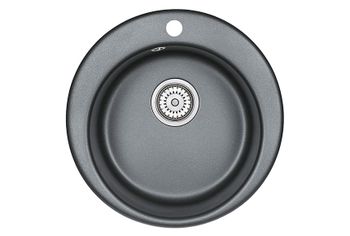 Granula-4801, ШВАРЦ (чёрный металлик), кухонная мойка, кварц — фото 1, Кухонные мойки