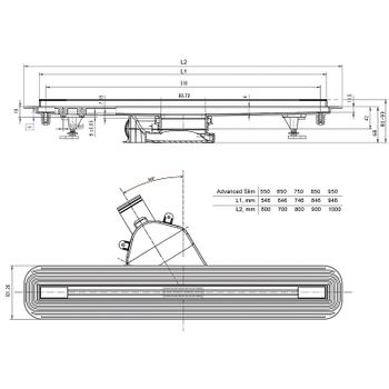 Душевой лоток Bettoserb Advanced Slim 85 13600035 с решеткой Нержавеющая сталь — фото 6, Душевые лотки