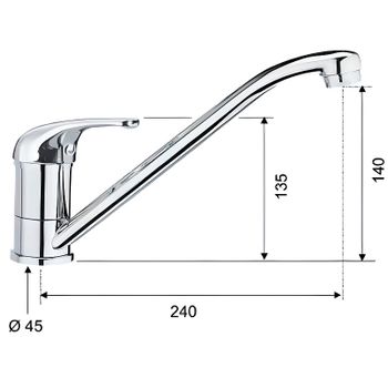 Смеситель для кухни Remer Серия 35 F402 Хром — фото 2, Смесители для кухни