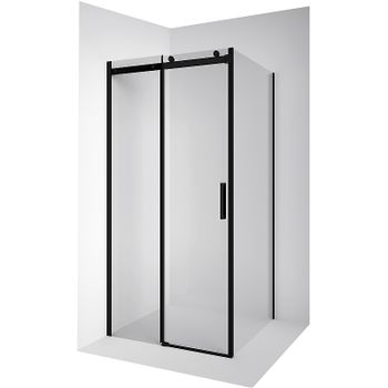 Душевой уголок Ambassador Benefit 120x120 19021201HB-120HB профиль Черный стекло прозрачное — фото 1, Квадратные душевые уголки