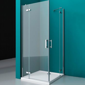 Душевой уголок BelBagno Kraft 80х80 KRAFT-A-22-80-C-Cr профиль Хром стекло прозрачное — фото 1, Квадратные душевые уголки