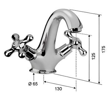 Смеситель для раковины Remer Liberty 13LIBDO Золото — фото 2, Смесители для раковины