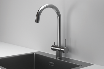 Granula-7104, СТАЛЬ САТИН, СМЕСИТЕЛЬ КУХОННЫЙ — фото 1, Смесители для кухни