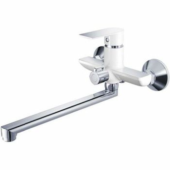 Смеситель для ванны Haiba HB22505-8 универсальный Белый Хром — фото 1, Смеситель для ванны