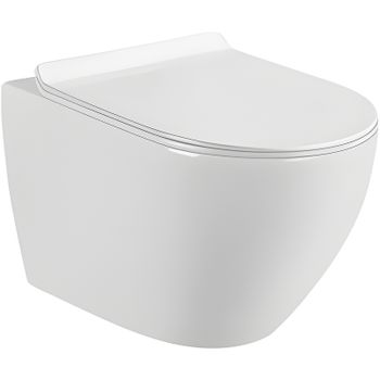 Унитаз CeramaLux 2197 подвесной Белый с сиденьем Микролифт — фото 1, Подвесные унитазы