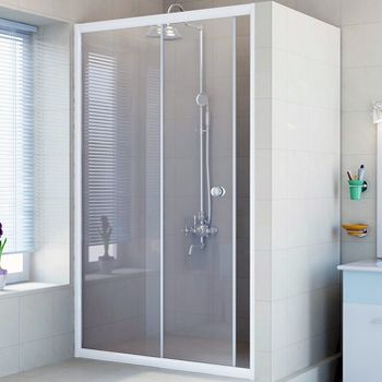 Душевая дверь в нишу Radomir 110 1-63-1-0-0-1070 профиль Белый стекло прозрачное — фото 1, Раздвижные душевые двери