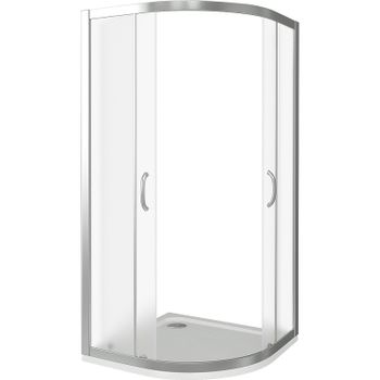 Душевой уголок Good Door Infinity R-80-G-CH 80x80 профиль Хром стекло Грейп — фото 4, Душевые уголки четверть круга