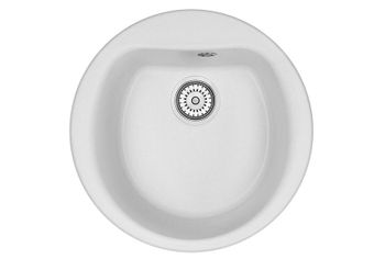 Granula-5101, АРКТИК (БЕЛЫЙ), кухонная мойка, кварц — фото 1, Кухонные мойки