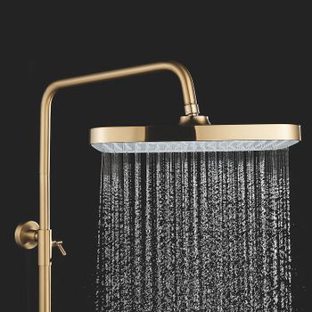 Душевая система Rose R18G R1896G с термостатом Золото матовое — фото 10, Душевые стойки