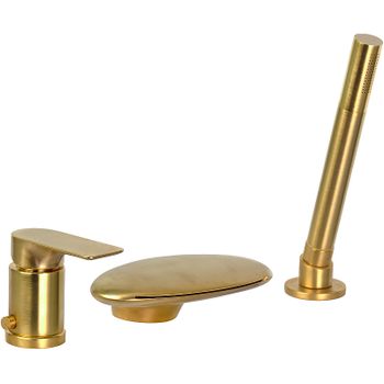 Смеситель на борт ванны Remer Infinity I07UFBG Золото брашированное — фото 1, Смесители на борт ванны