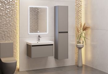 Тумба Luxury, 70 см, подвесная, 1 ящик, серый базальт — фото 14, Тумбы под раковину