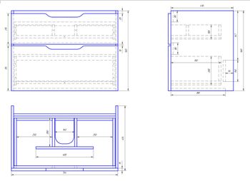 Тумба Q, 80 см, подвесная, 2 ящика, белый глянец — фото 7, Тумбы под раковину