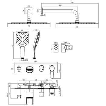 Душевая система Lemark Atlantiss LM3225C Хром — фото 2, Встраиваемые душевые комплекты