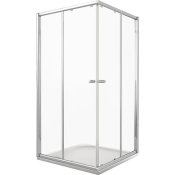 Душевой уголок Good Door Lira CR-100-C-CH 100х100 профиль Хром стекло прозрачное — фото 1, Квадратные душевые уголки