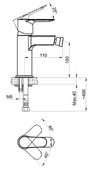 Смеситель для биде Azario Leya AZ-15926601 Хром — фото 2, Смесители для биде