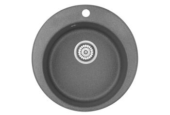 Granula-4801, ГРАФИТ (ЧЁРНО-СЕРЫЙ), кухонная мойка, кварц — фото 1, Кухонные мойки