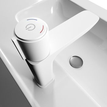 Смеситель для раковины Iddis Slide SLIWTBTi01 Белый матовый — фото 3, Смесители для раковины