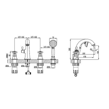 Смеситель на борт ванны Lemark Vintage LM2841B Бронза — фото 2, Смесители на борт ванны