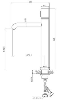 Смеситель для раковины Bronze de Luxe Focus 24615BG Черный матовый — фото 2, Смесители для раковины