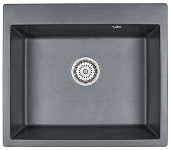 Granula-6001, ШВАРЦ (чёрный металлик), кухонная мойка, кварц — фото 1, Кухонные мойки