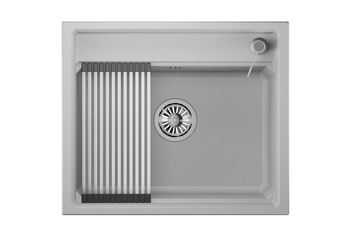 Granula-KS-6003, АРКТИК (БЕЛЫЙ), кухонная мойка, кварц — фото 1, Кухонные мойки