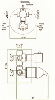 Смеситель для душа Fiore Koko 87CR7561 Хром — фото 2, Смеситель для душа
