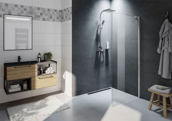 Душевая перегородка Riho Novik Z400 100 G003031120 (GZ4100000) профиль Хром стекло прозрачное — фото 3, Душевые перегородки