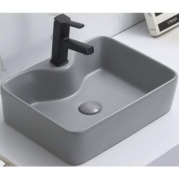 Раковина-чаша CeramaLux 48 7291MH-5 Светло-серая — фото 1, Раковины накладные