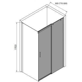 Душевая стенка AQUAme 80 AQM4804 профиль Хром стекло прозрачное — фото 3, Боковые стенки