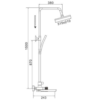 Душевая система Rose R18G R1896G с термостатом Золото матовое — фото 9, Душевые стойки