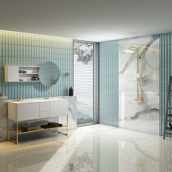 Душевая система Raglo R50.24.23 Золото матовое — фото 3, Душевые стойки