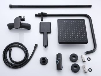 Душевая система Bond B01-8488 Черная матовая — фото 3, Душевые стойки