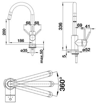 Смеситель для кухни Blanco Mida-S 521461 Кофе — фото 2, Смесители для кухни