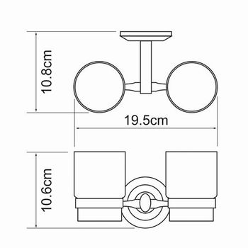 Аксесс Rhein K-6228DO Подстаканник двойной (блистер), хром, WasserKRAFT — фото 4, Прочие аксессуары и комплектующие