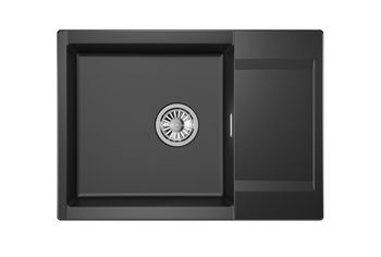 Granula-ES-7003, ШВАРЦ (чёрный металлик), кухонная мойка, кварц, ESTETICA — фото 2, Кухонные мойки
