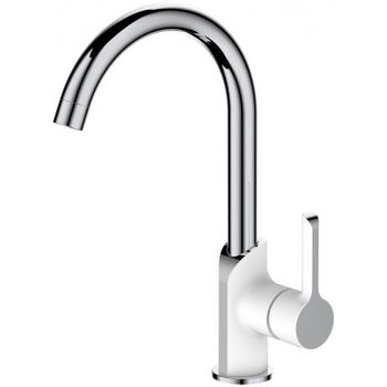 Смеситель для кухни Haiba HB70805-8 Белый Хром — фото 1, Смесители для кухни