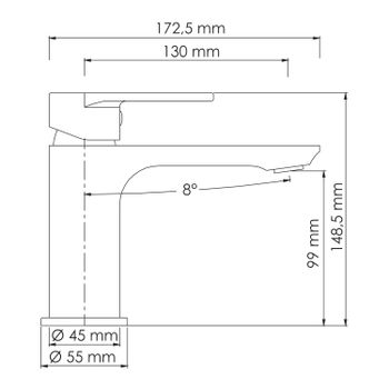 Elbe 7403 Смеситель для умывальника — фото 11, Смесители для раковины
