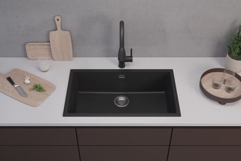 Мойка для кухни ALVEUS OMNI 40 GRANITAL CARBON-G91 750x450x198 с сифоном 1145083 — фото 3, Кухонные мойки