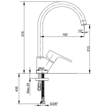 Смеситель для кухни E.C.A. Niobe 102118098EX Хром — фото 2, Смесители для кухни