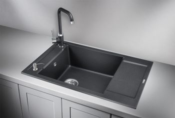 Granula-7806, ЧЁРНЫЙ, кухонная мойка, кварц — фото 2, Кухонные мойки
