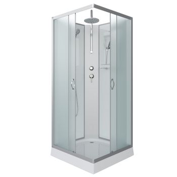 Душевая кабина Niagara Classic NG-1101-14BKT (90х90х210) низкий поддон(13см),стекло матовое,3 места  — фото 1, Душевые кабины