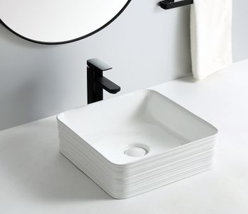 Раковина-чаша CeramaLux 38 W1531А Белая — фото 3, Раковины накладные