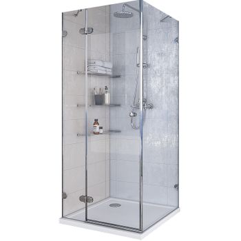 Душевой уголок Aquaton Lax SQR R 100x100 1AX020SSXX000 профиль Хром стекло прозрачное — фото 2, Квадратные душевые уголки