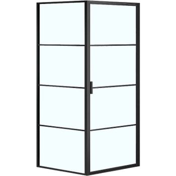 Душевой уголок Azario Richmond 90х90 AZ-NAG1221 900 BLACK профиль Черный стекло прозрачное — фото 1, Квадратные душевые уголки