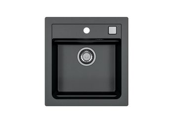 Мойка для кухни ALVEUS GRANITAL ATROX 20 CARBON - G91 470 X 500 1X в комплекте с сифоном 1132823, — фото 1, Кухонные мойки