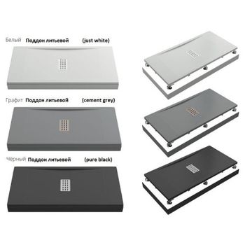 Душевой поддон из искусственного камня Creto Etna 100x70 2-0050 Черный — фото 2, Душевые поддоны из искусственного камня