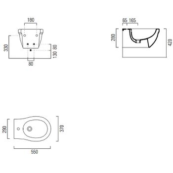 Биде GSI Classic 8765111 Белое — фото 4, Биде подвесные