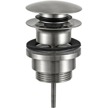 Донный клапан Remer SS905CCR114 click-clack Нержавеющая сталь — фото 1, Донные клапаны